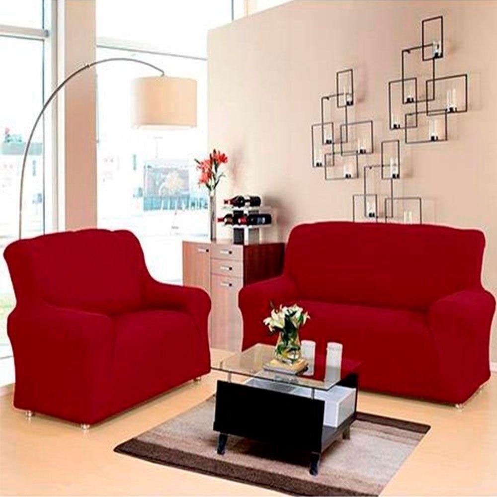 Capa P/ Sofá 2 E 3 Lugares De Malha New City Vermelho Sultan - 1