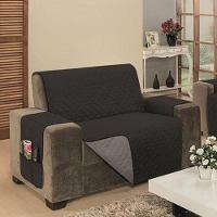 Protetor De Sofá Dupla Face Impermeável Mr 2 E 3 Lugares King - Preto-cinza - 1