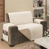 Protetor De Sofá Dupla Face Impermeável Mr 2 Lugares King - Cáqui-palha