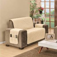 Protetor De Sofá Dupla Face Manu 2 Lugares - Cáqui-palha - 1