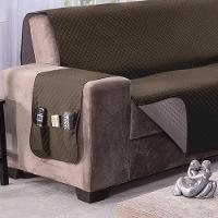 Protetor De Sofá Dupla Face Impermeável Mr 2 Lugares - Marrom-cáqui - 2