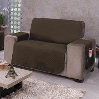 Protetor De Sofá Dupla Face Impermeável Mr 2 Lugares - Marrom-cáqui