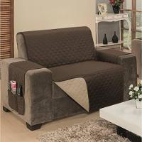 Protetor De Sofá Dupla Face Impermeável Mr 2 Lugares - Marrom-cáqui - 5