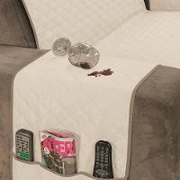 Protetor De Sofá Dupla Face Impermeável Mr 3 Lugares - Cáqui-palha - 2