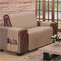 Protetor De Sofá Dupla Face Premium 2 Lugares - Vermelho-caqui - 2