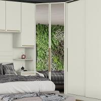Canto Closet Modulado 2 Portas 3 Gavetas Com Espelho Areia - 2