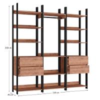 Closet 4 Gavetas 1 Cabideiro Industrial F04 Preto/solanum - 2