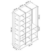 Closet Multi Yes Com Cabideiro 2 Gavetas E 14 Prateleiras Nova Mobile Grafite Intenso - 3