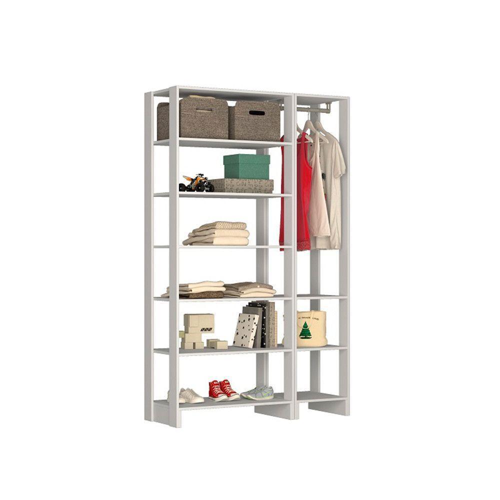 Smart Closet Yes Com Cabideiro E 9 Prateleiras Nova Mobile Branco - 1