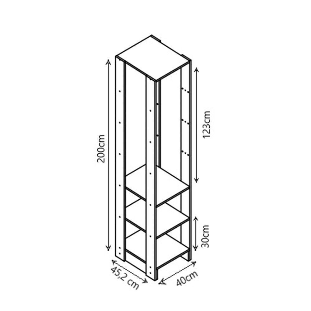 Smart Closet Yes Com Cabideiro E 9 Prateleiras Nova Mobile Branco - 2