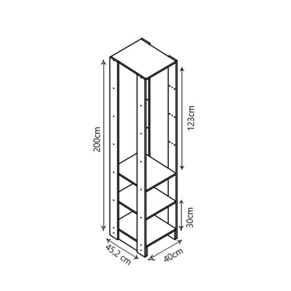 Smart Closet Yes Com Cabideiro E 9 Prateleiras Nova Mobile Montana - 2