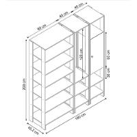 Closet Multi Yes Com Cabideiro Porta E 12 Prateleiras Nova Mobile Grafite Intenso - 3