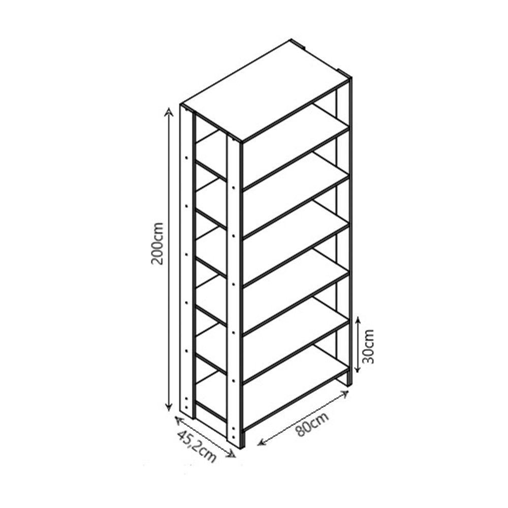 Smart Closet Yes Com Cabideiro E 9 Prateleiras Nova Mobile Grafite Intenso - 3