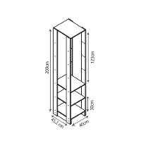 Smart Closet Yes Com Cabideiro E 9 Prateleiras Nova Mobile Grafite Intenso - 2