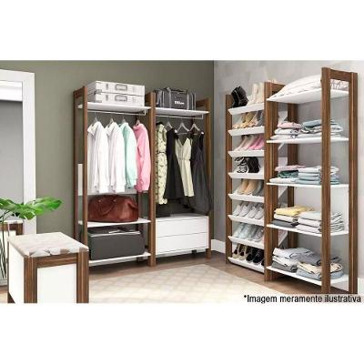 Closet de Casal AZ1029 Armário  Preto/Nogal - Tecno Mobili