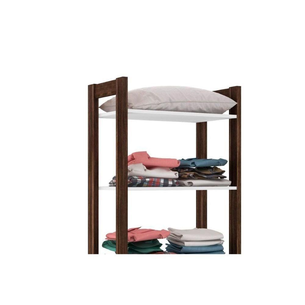 Closet De Casal Az1005 Armário C- 5 Prateleiras Amêndoa-branco - Tecno Mobili - 3