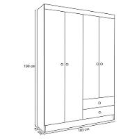 Guarda Roupa Infantil Quarto De Bebê Louise 04 Portas Branco - 2