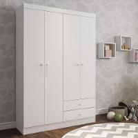 Guarda Roupa Infantil Quarto De Bebê Louise 04 Portas Branco - 4