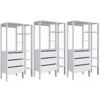 Kit 03 Modulos Para Closet 03 Gavetas Db001 Branco Pp Milani Store Branco - 1