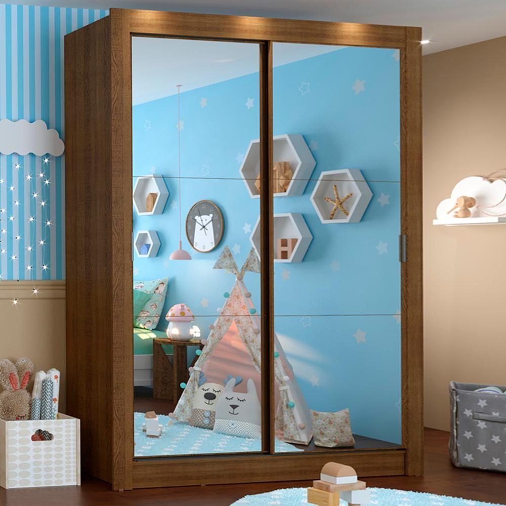 Guarda-roupa Infantil Madesa Bento 2 Portas De Correr De Espelho 2 Gavetas - 8