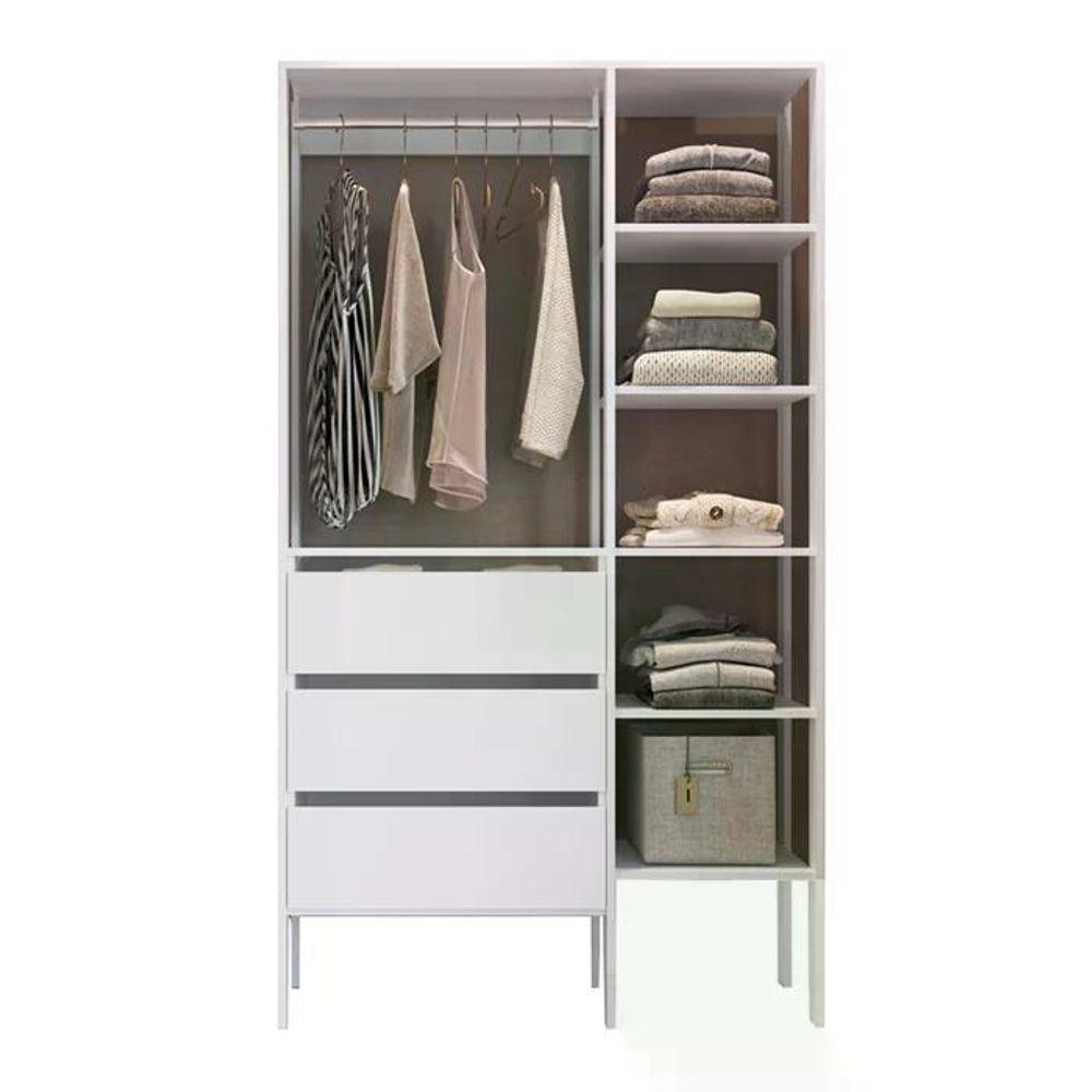 Kit 02 Modulos Para Closet 03 Gavetas Db001 Branco Pp Milani Store Branco - 2