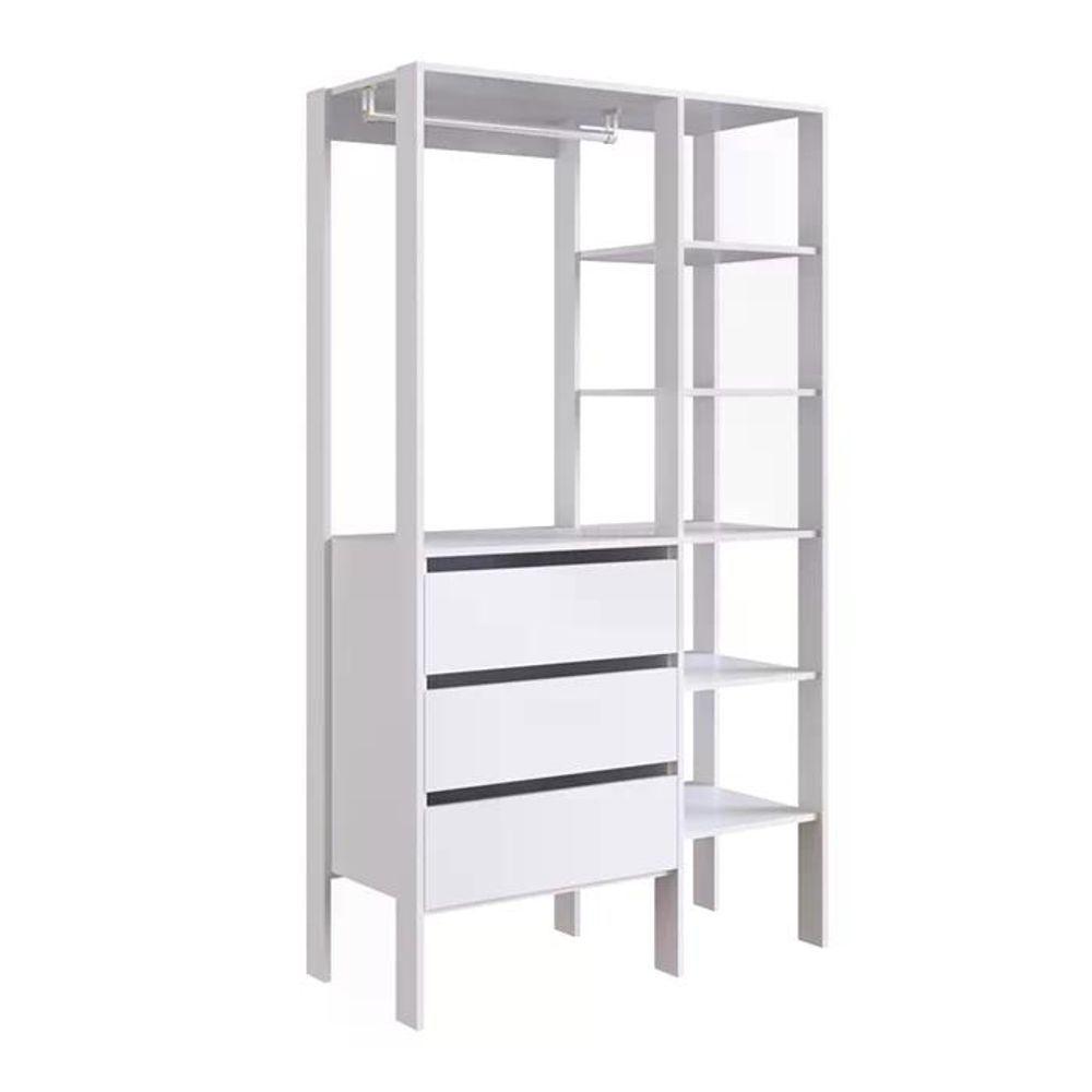 Kit 02 Modulos Para Closet 03 Gavetas Db001 Branco Pp Milani Store Branco - 5