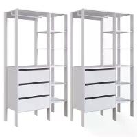 Kit 02 Modulos Para Closet 03 Gavetas Db001 Branco Pp Milani Store Branco - 1