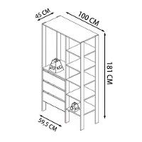 Kit 02 Modulos Para Closet 03 Gavetas Db001 Branco Pp Milani Store Branco - 3