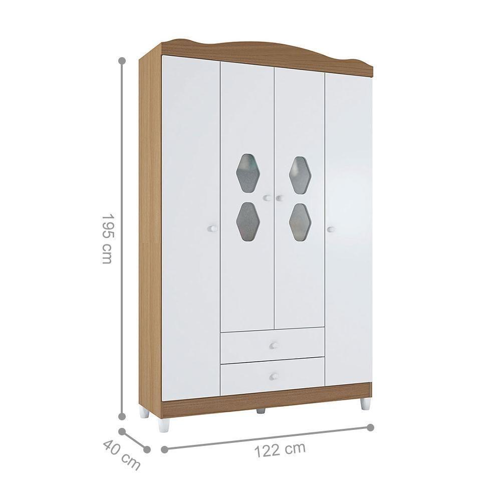 Roupeiro Com 4 Portas Gravata New York Branco Almendra - 3