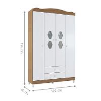 Roupeiro Com 4 Portas Gravata New York Branco Almendra - 3