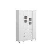 Guarda Roupa Bebê Uli c/ 4 Portas e 3 Gavetas Branco - Peroba - 1