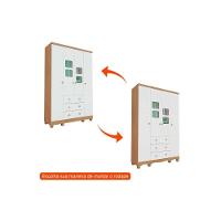 Guarda Roupa Bebê Uli c/ 4 Portas e 3 Gavetas Branco - Peroba - 9