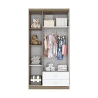 Guarda Roupa Infantil 03 Portas 02 Gavetas Henn Rústico Com Branco - 6