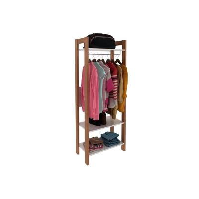 Closet de Quarto AZ1029 Armário Amêndoa/Branco - Tecno Mobili