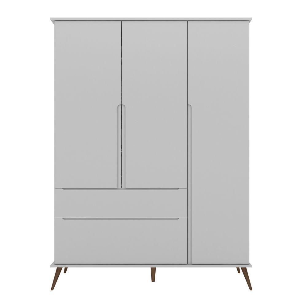 Guarda Roupa Infantil Com 3 Portas E 2 Gavetas Melinda Cor Cinza Phoenix Baby - 1