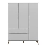 Guarda Roupa Infantil Com 3 Portas E 2 Gavetas Melinda Cor Cinza Phoenix Baby - 1