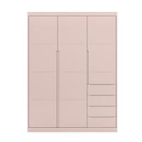 Guarda Roupa Infantil Com 3 Portas E 4 Gavetas Pérola Cor Rose Phoenix Baby - 1