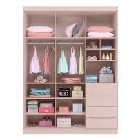 Guarda Roupa Infantil Com 3 Portas E 4 Gavetas Pérola Cor Rose Phoenix Baby - 3