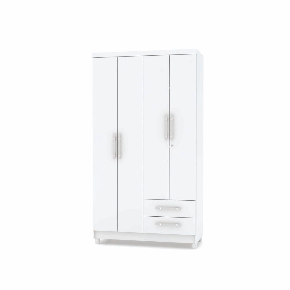 Guarda Roupa Infantil 4 Portas Branco Flex Line - 1