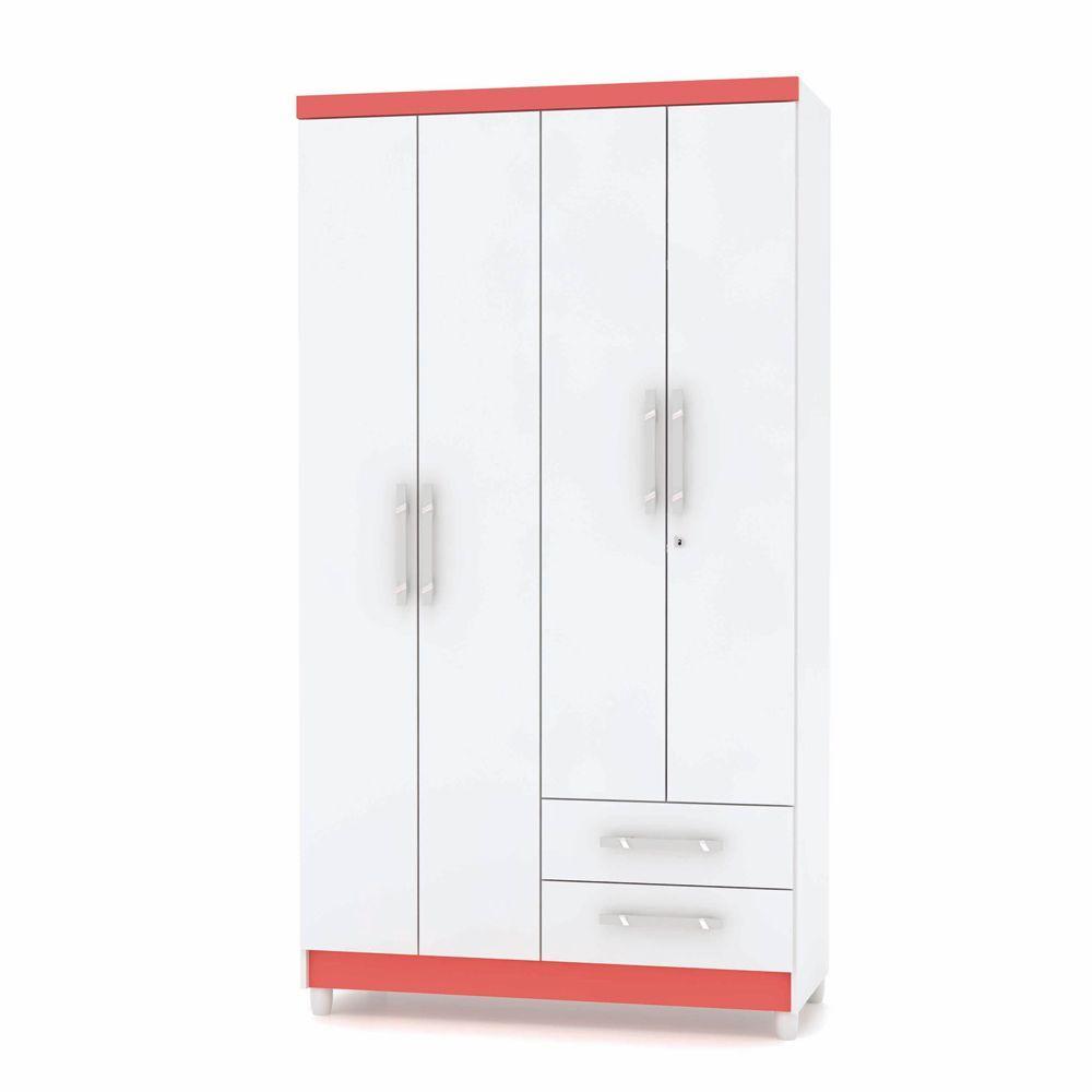 Guarda Roupa Infantil 4 Portas Branco Flex Line - 3