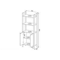 Closet de Quarto AZ1009 Armário Alto c/ 2 Prateleiras e 2 Portas Amêndoa/Branco - Tecno Mobili