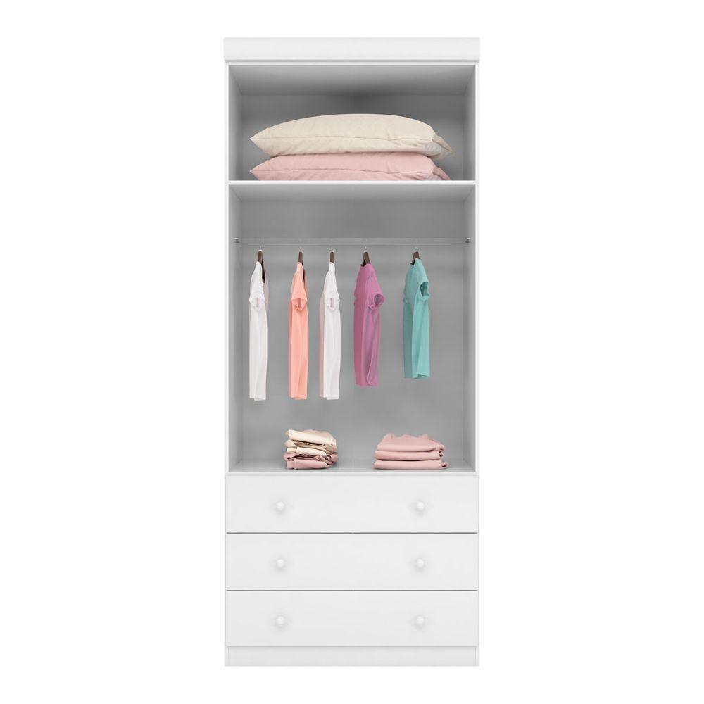 Guarda Roupa Infantil Com 2 Portas E 3 Gavetas Eloisa Cor Branco Phoenix Baby - 2