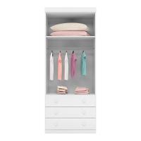 Guarda Roupa Infantil Com 2 Portas E 3 Gavetas Eloisa Cor Branco Phoenix Baby - 2