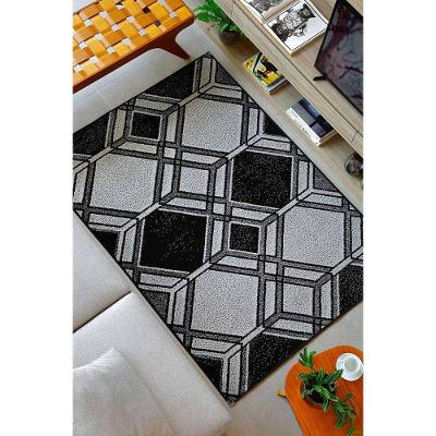 Tapete Sala Escrit. 1,50 X 2,00 Antiderrapante Preto A-111