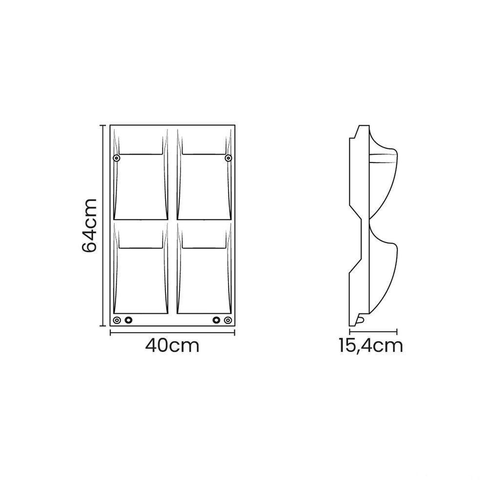 Floreira De Parede Tramontina Malaia Em Polietileno Grafite Tramontina - 6