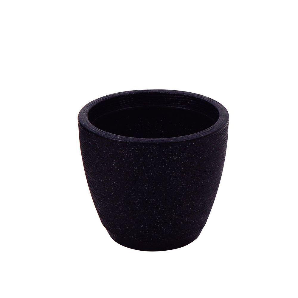 Vaso Tramontina Asteca Em Polietileno Concreto Com Prato 38 Cm Tramontina - 1