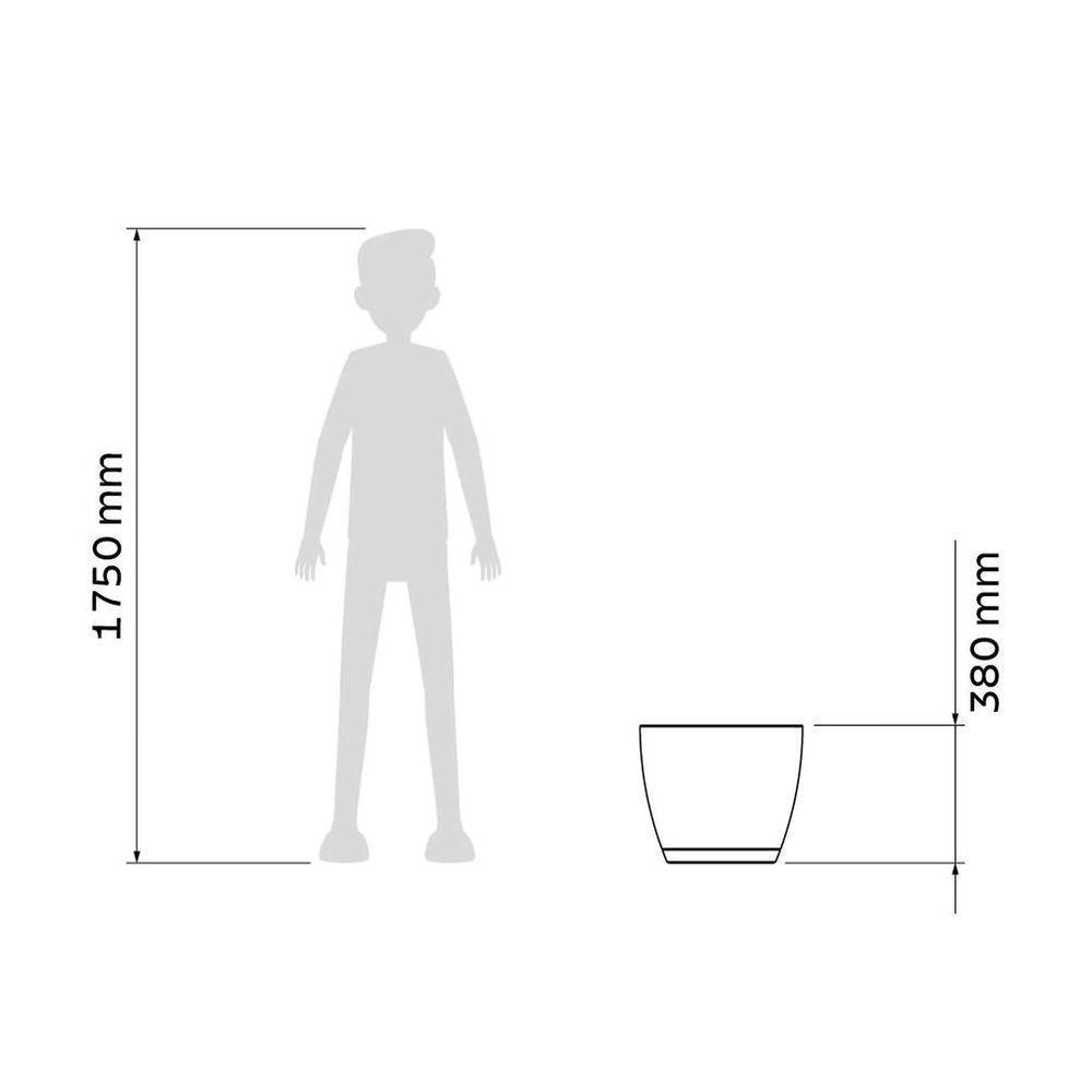 Vaso Tramontina Asteca Em Polietileno Concreto Com Prato 38 Cm Tramontina - 2