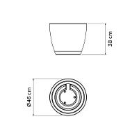 Vaso Tramontina Asteca Em Polietileno Concreto Com Prato 38 Cm Tramontina - 3