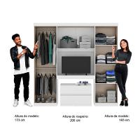 Guarda Roupa Infantil 6 Portas Branco C/ Escrivaninha - 8