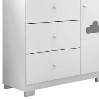 Jogo De Quarto Infantil Guarda Roupa 4 Portas E Cômoda 3 Gavetas Amora P04 Branco - Mpozenato - 2